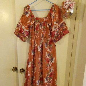 Hawaiian theme maxi dress